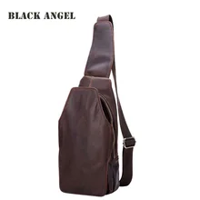 Дизайн из натуральной кожи мужские сумки на плече на груди винтажные мужские дорожные сумки через плечо Слинг Сумка