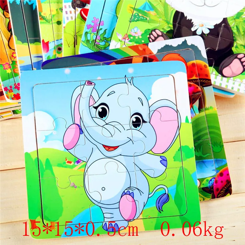 24 Style 3D Puzzles Jigsaw Wooden Toys For Children Cartoon Animal Traffic Puzzles Intelligence Children Early Educational Toys