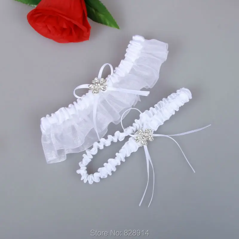 Лента цвета слоновой кости эластичная Свадебная подвязка для невесты набор ручной работы, включая подвязку и подвязку CA5303