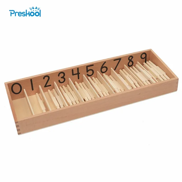 US $38.55 Baby Toy Montessori Standard Spindle Box With 45 Spindles Math Learning and Education Spindle Rod K