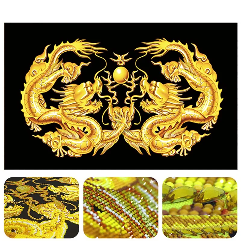 

CSS Special Shaped Dragon Diamond Painting Wall Decor Diy 5D Diamond Embroidery Cross Stitch Animals Needle Gift