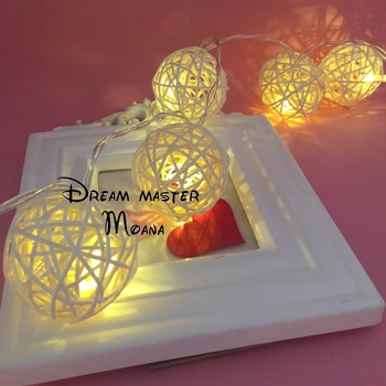 

White Rattan Ball 4m String Light Warm White Light Fairy Light Holiday Light Xmas Wedding Decoration Christmas Party Decoration