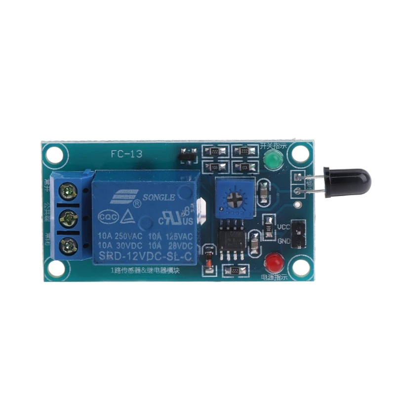 

One Way 12V Flame Sensor Relay Module Fire Flame Detection Fire Alarm