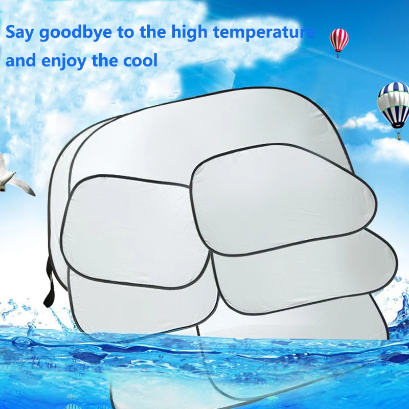 

Popular Car Front Rear Windshield Sunshade Coating Silver Cloth Film Car Window Visor Sunscreen UV Protection Curtain Cover