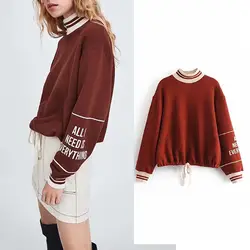 JXYSY зимняя Толстовка harajuku с буквенным принтом водолазка boyfriend drop-shoulder пуловеры толстовки женские большие размеры