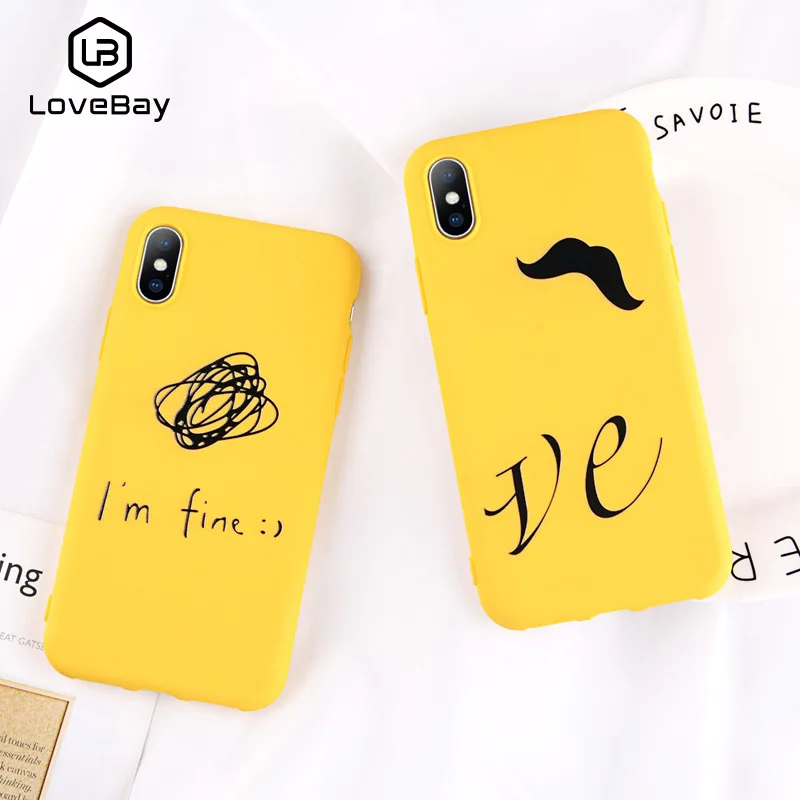 Lovebay чехол для iphone X 7 8 Plus модная Милая мультяшная улыбка с буквами 6 6s мягкая