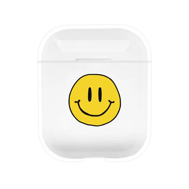 Единорог, клубника, улыбка, лицо, собачка, лиса, мультфильм, ПК, прозрачные чехлы, крышка для Airpods, универсальные сумки для Apple Air Pods - Цвет: smile face