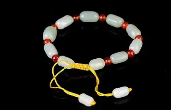 

Chinese 100% Natural Hetian Nephrite Jade Bangle Bead Bracelet 16MM