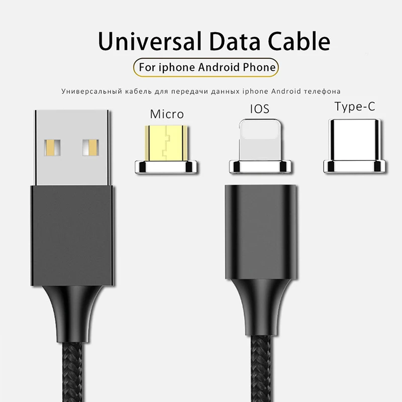 ! ACCEZZ المغناطيسي USB كابل شحن ل فون هواوي نوع C كابل المغناطيس شاحن البيانات تهمة المصغّر USB كابل الهاتف المحمول كابل
