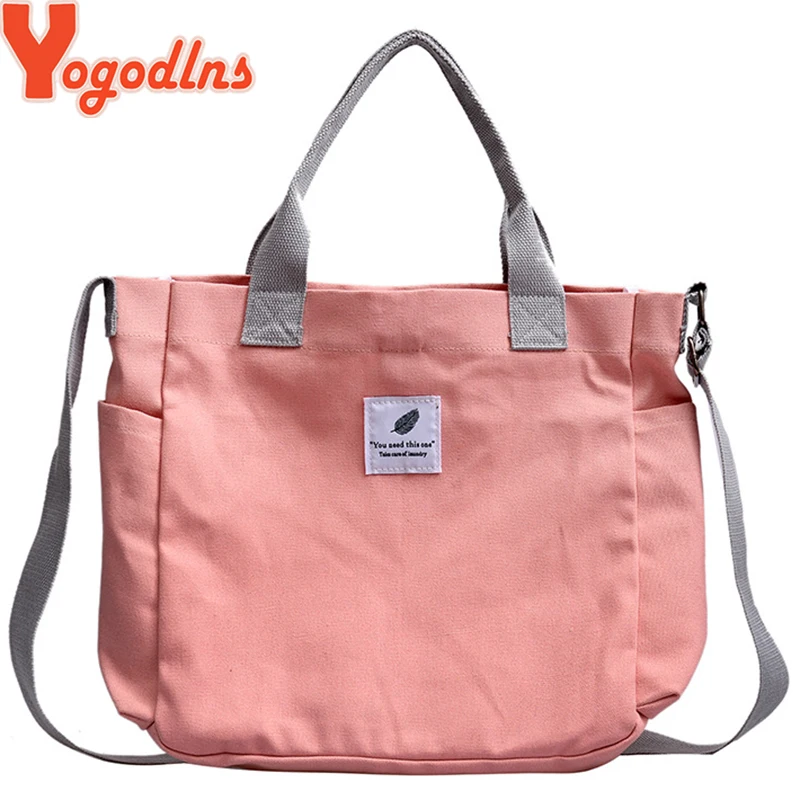 

Yogodlns 2019 Women's Bag Large Size Canvas Shoulder Bags Shopping Bag Tote Crossbody Bags Purses Casual Handbag For Women