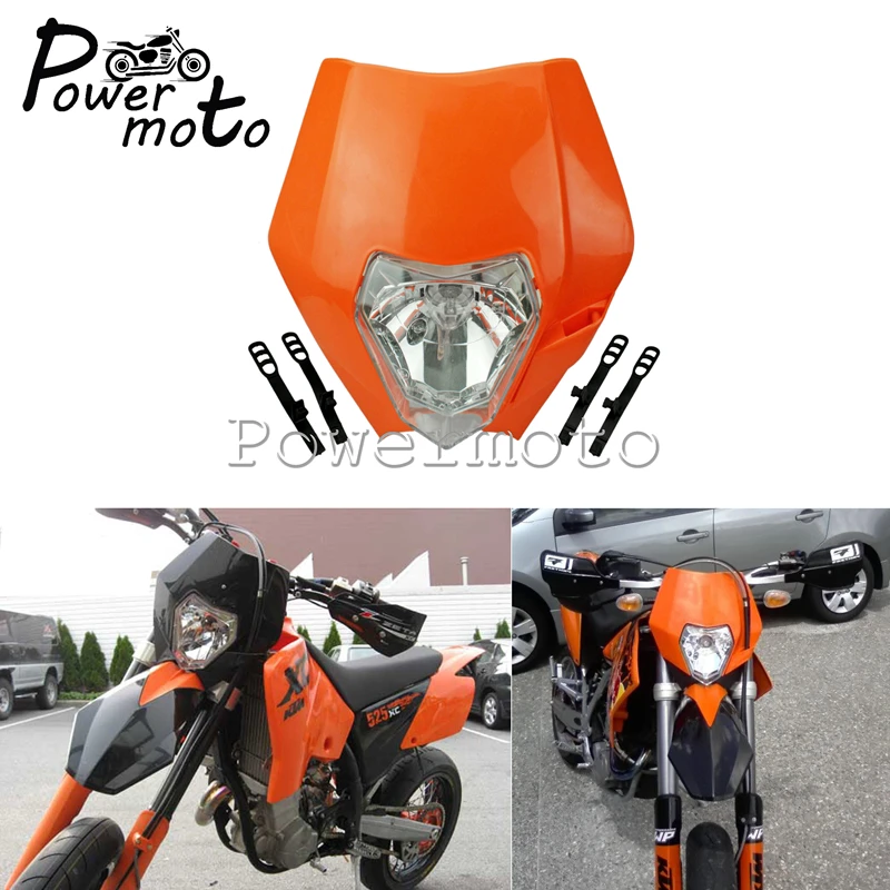 Оранжевый фары для мотокросса Enduro Кроссовый мотоцикл для супермото Streetfighter налобный фонарь для KTM 450 SX-F 250 SX 200 EXC XC-W XC-F 125 350