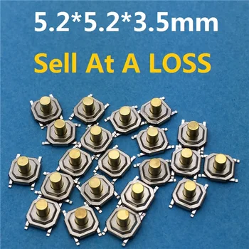 

20pcs/lot 5.2*5.2*3.5mm 4 PIN SMT G67 Metal Tactile Push Button Switch Tact Switch Great Quality Free Shipping