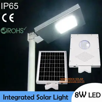 

IP65 Waterproof! 8W LED Solar Outdoor Lighting, 15W Solar Panel with 6AH Battery All In One, Integrated Solar Wall Lamp Outdoor