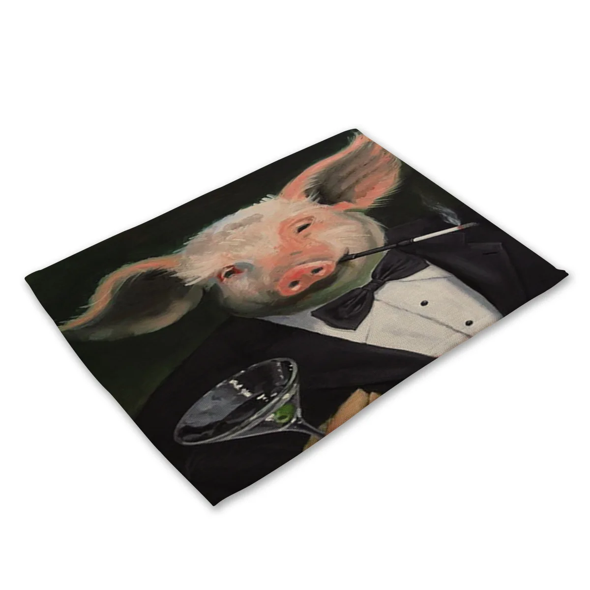 Мультяшные животные милый поросенок печать индивидуальные настольные коврики коврик для дома кухонные аксессуары подстилка чаша Подставка под кружку каминная полка - Цвет: Cute Pig Print 05