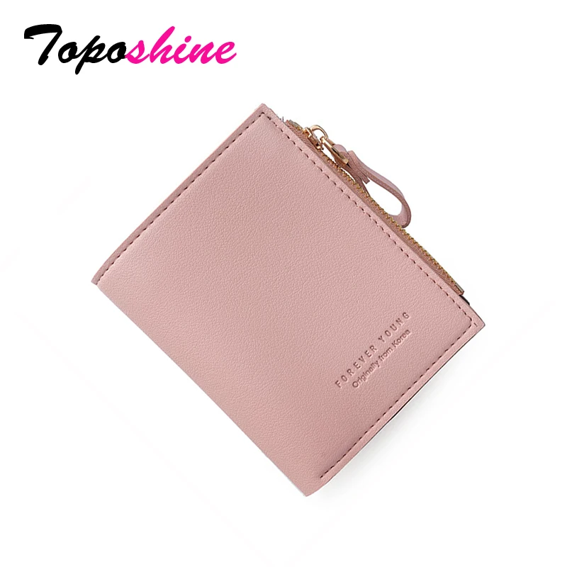 

Toposhine New Wallet Short Women Wallets PU Leather Female Purses Card Holder Wallet Fashion Woman Zipper Wallet Women Coin Bags