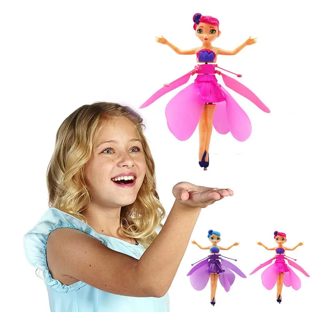 Кукла летающая фея с огнями инфракрасное управление Индукционное RC вертолет детские игрушки балет девочка Летающая принцесса игровой