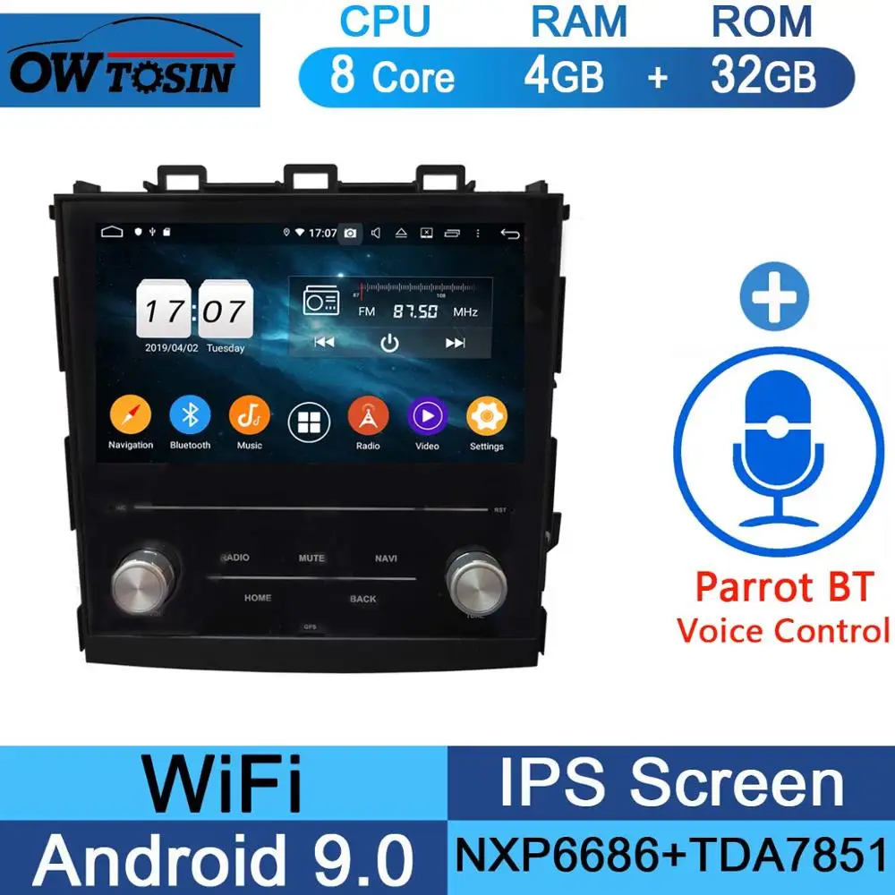 " ips автомобильный мультимедийный плеер, 8 ядер, 4G+ 64G, Android 9,0, gps навигация, радио для Subaru Impreza XV, Parrot BT CarPlay - Цвет: 32G Parrot BT