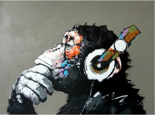 

Embroidery Listening To Music Orangutan Resin Diamond Painting Cross Stitch Needlework Square Full Diamond Mosaic Craft Diamond