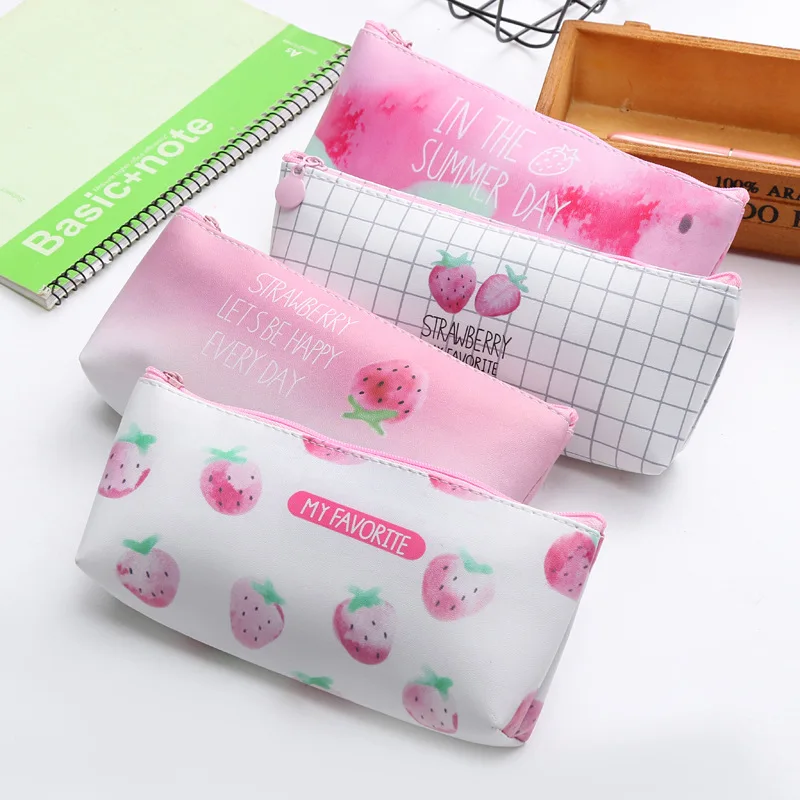 

Hot Sale 1pcs Strawberry Pencil Case Quality School Supplies Stationery Gift Pencilcase School Cute Pencil Box School Tools