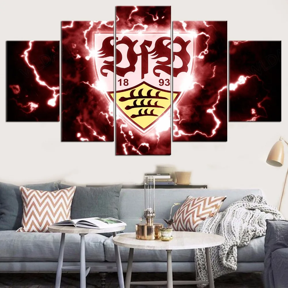 Download Unframed 5 Piece Canvas Painting vfb stuttgart png FootBall Logos HD Print Poster Wall art ...