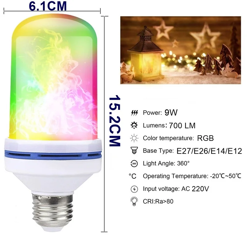 Светодиодный светильник 85 265 в E27 E26 E14 RGB 9 Вт|Светодиодные лампы и трубки| |