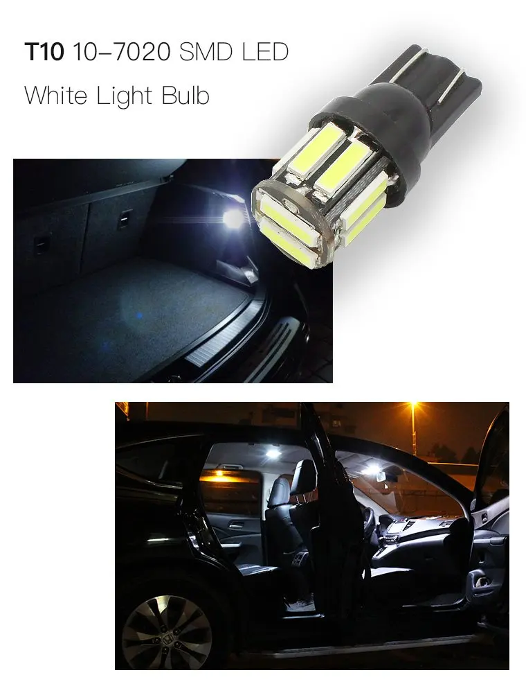 Автомобильные лампы W5W 10 7020 SMD светодиодные T10 4 шт. запасные 194 168 для панели