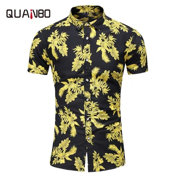 

2019 Summer New Arrival Mens Plus size Hawaiian Shirt Fashion Print Casual Men Short Sleeve Shirts Male camisa hombre 5XL 6XL