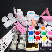 Pro 12 цветов УФ гель 8 кисточка с узором зебры Типсы для ногтей набор инструментов для ногтей