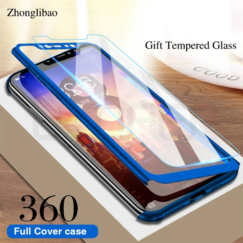 

360 Full Protective Cover for Xiaomi Mi 9 8 SE 5X A1 6X A2 Lite Mix 2 Max 2 3 Redmi 6a Note 7 6 5 Pro Hard Case + Tempered Glass