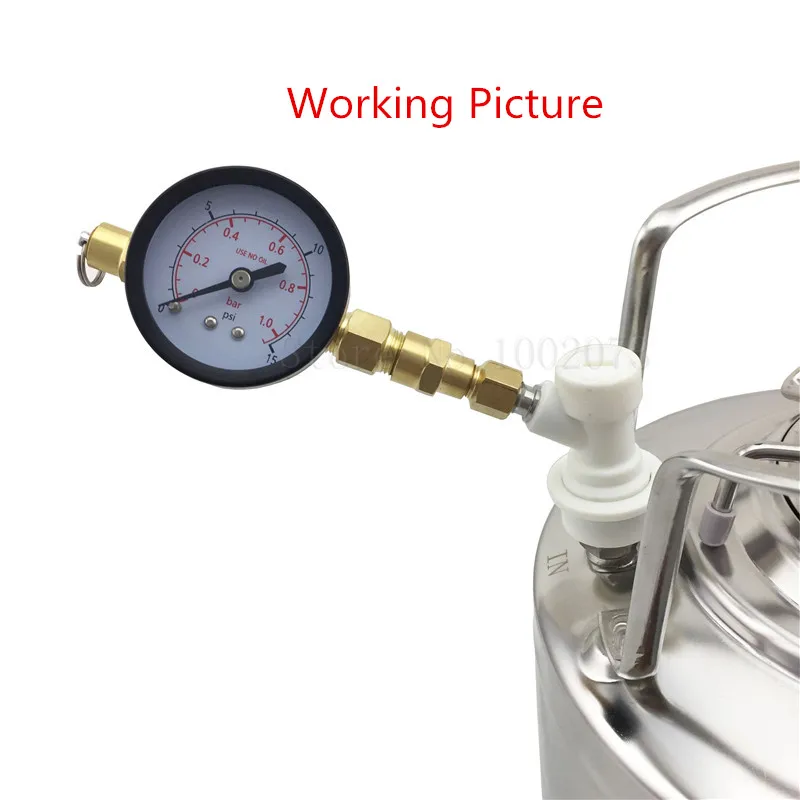 0~15psi Pressure Release Valve Gauge Home Brew Keg Beer Ball Lock Pressure Relief Valve wGauge,Kegging Equipment (1)_