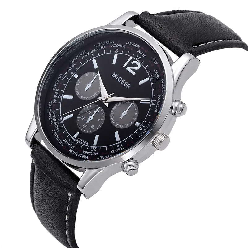 Retro Design Leather Band Watches Men Analog Sport Military Alloy Quartz Wrist Watch Date Clock Male hour relojes hombre M22 (2)