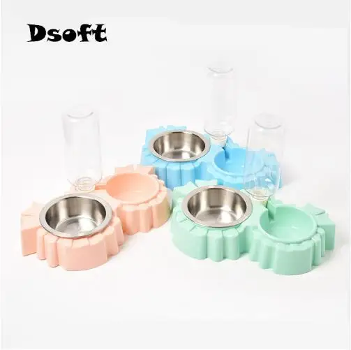 

Pet Water Dispenser Pet Dog Bowl Double Bowl Cat Bowl Dog Food Bowl Cat Food Bowl Cat Supplies Stainless Steel Bowl Double