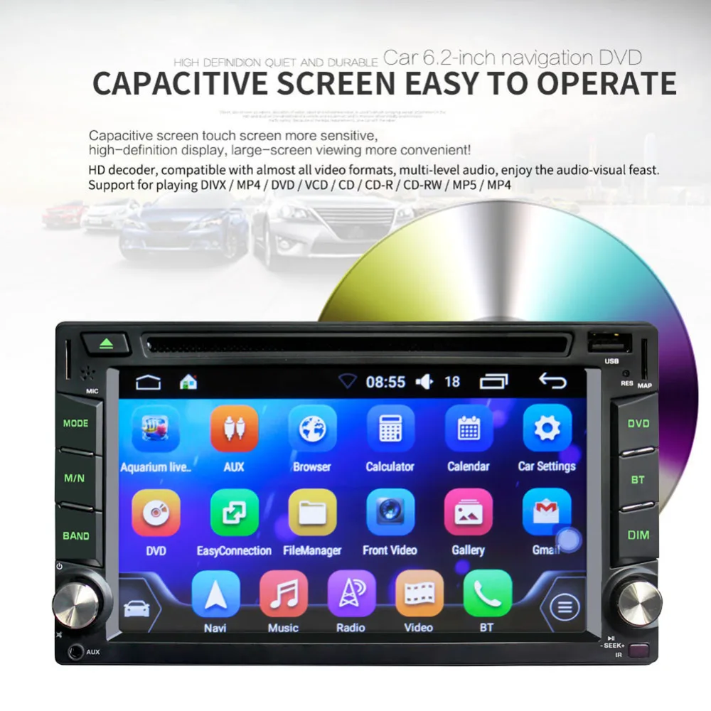  VODOOL 6.2in Touchscreen multi-sprachen GPS Navigation Kamera Bluetooth WiFi Android Auto Stereo Au