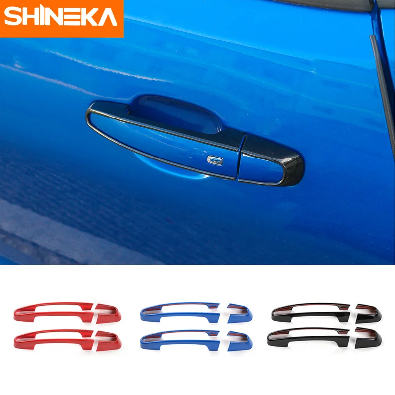 

SHINEKA ABS Car Styling Door Handle Decoration Cover Trim Frame Sticker for Chevrolet Camaro 2017+ Interior Accessories