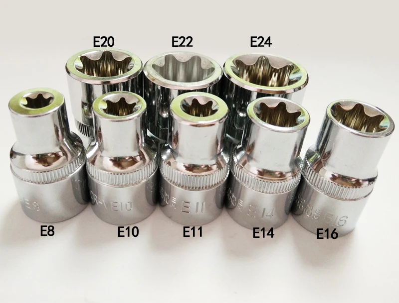 8 шт./компл. 1/2 "12,5 мм E8-E24 Torx гнездо ключ головы CR-V E-тип шестигранный гаечный ключ Аллен глава инст