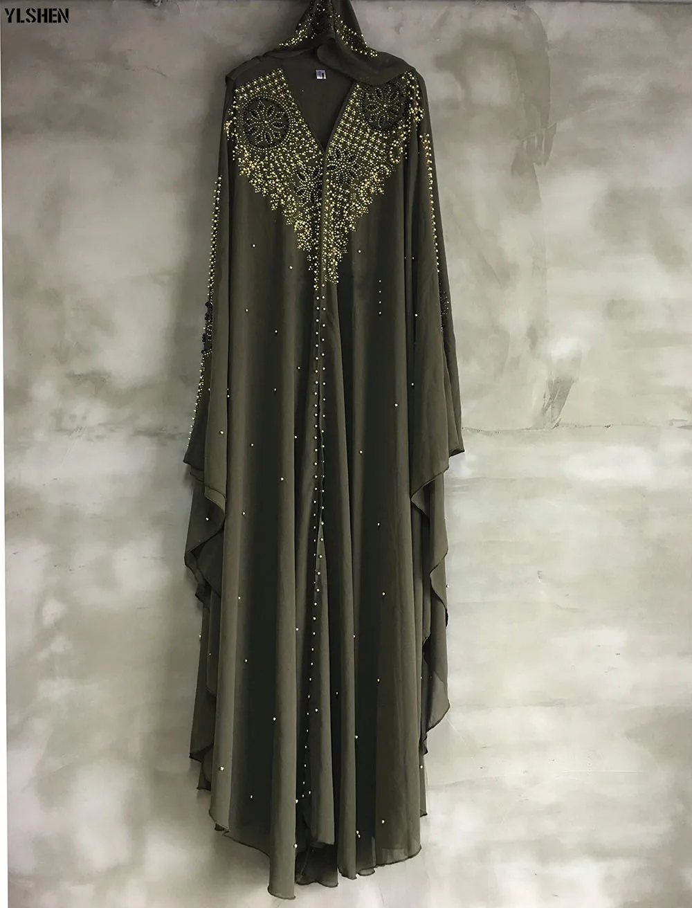 Plus Size African Dresses for Women Dashiki Diamond Beads African Clothes Abaya Dubai Robe Evening Long Muslim Dress Hooded Cape 23