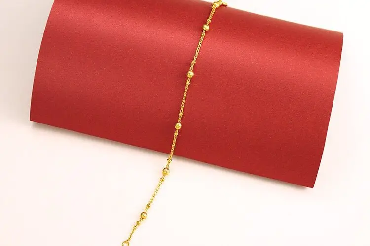 MxGxFam(18 см) 24 к Чистый золотой цвет бусины браслет для женщин модные ювелирные изделия персональный дизайн гипоаллергенный