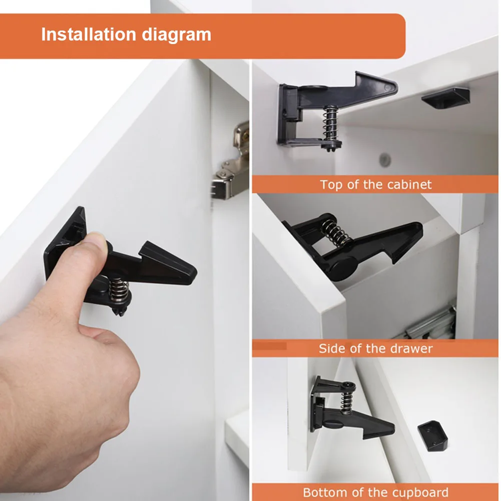 10 قطعة/المجموعة أقفال أمان للأطفال الأطفال طفل الأمن الأثاث المزالج قفل ل درج حجرة خزانة LB88