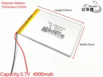 

3575110 Tablet PC 8 cable with battery capacity 3.7V 4000mA Universal Li-ion battery for tablet pc 7 inch 8 inch 9inch