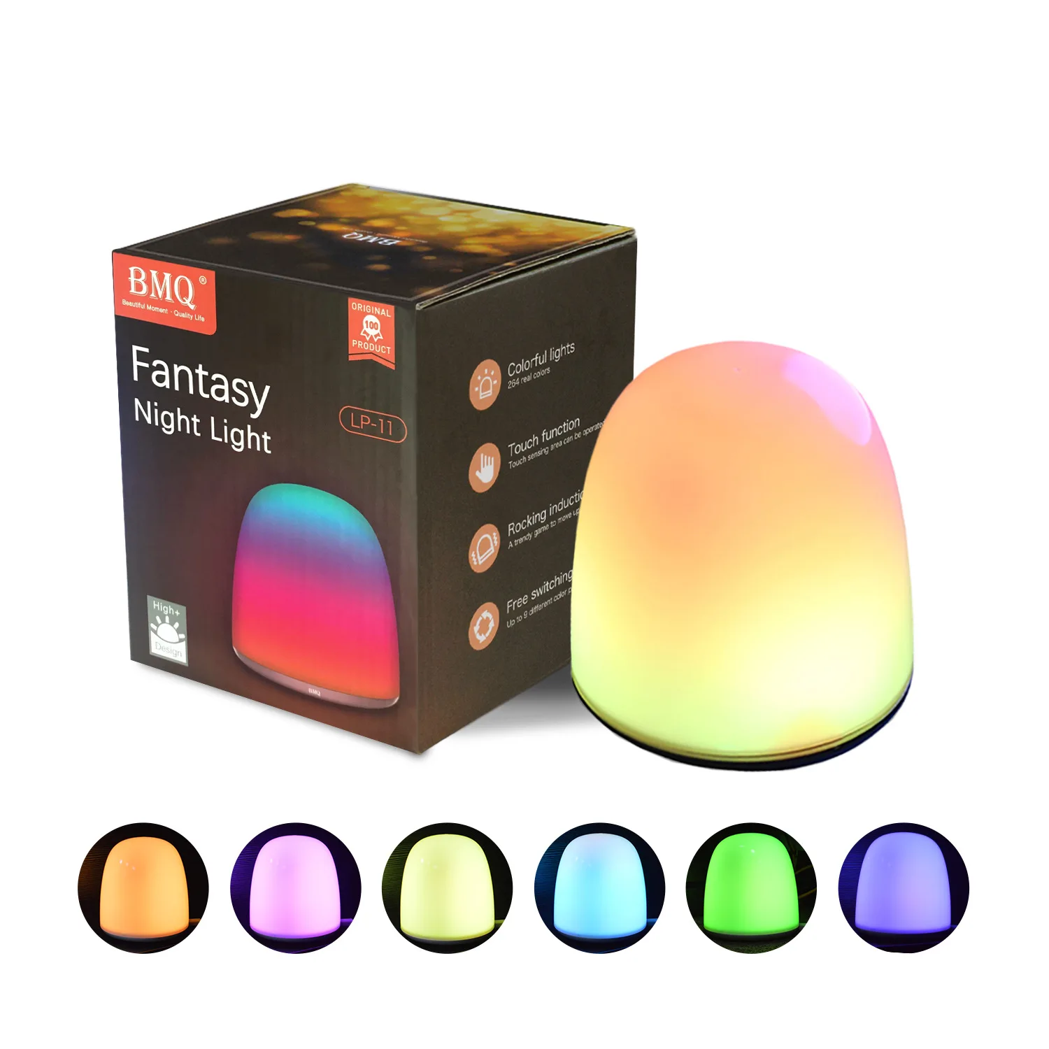 

Fantasy night light Shake Mode 1200mAh Rechargeable LED Touch Control Induction Dimmer Intelligent Lamp Color Gradient NightLamp