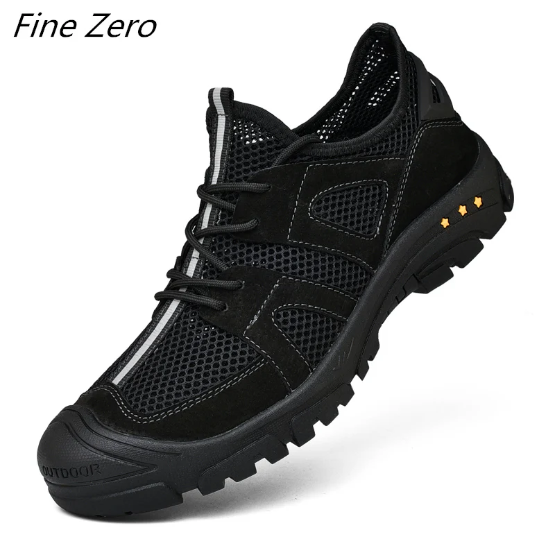 

New Outdoor Sports Camping Shoes For Men Tactical Hiking Upstream Shoes Summer Breathable Waterproof Coating Men Hunting Boots