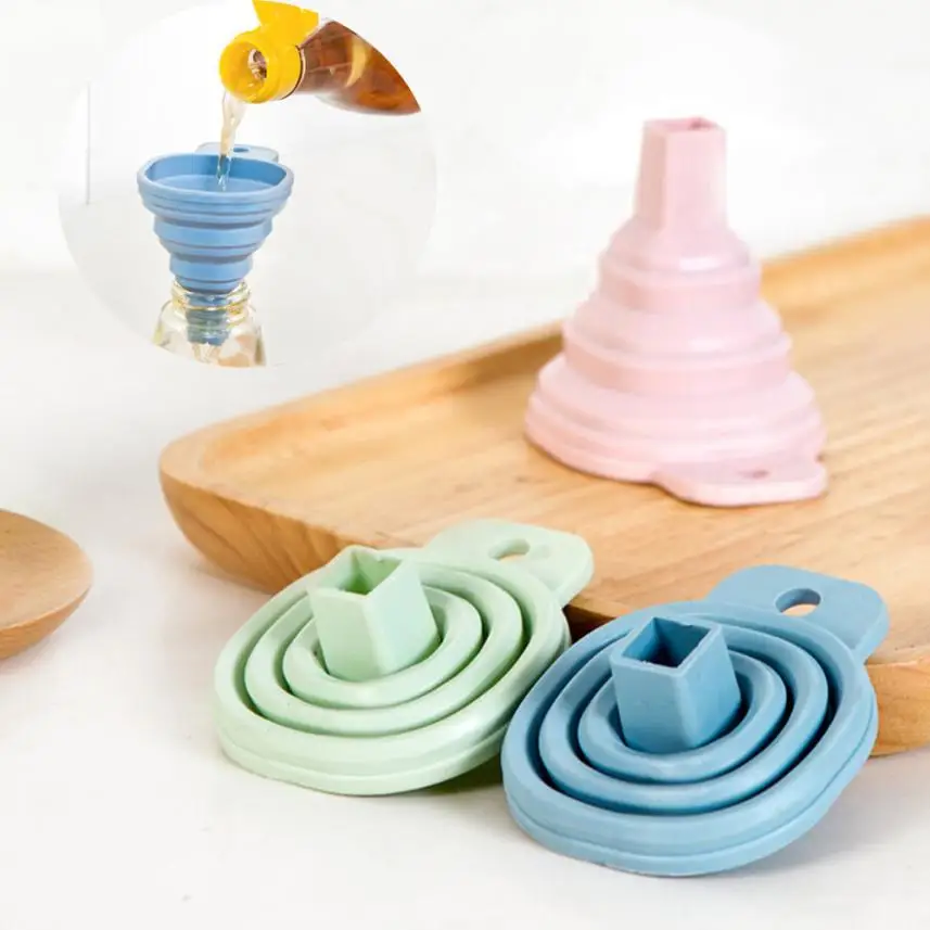 Practical Silicone Gel Practical Collapsible Foldable Funnel Hopper