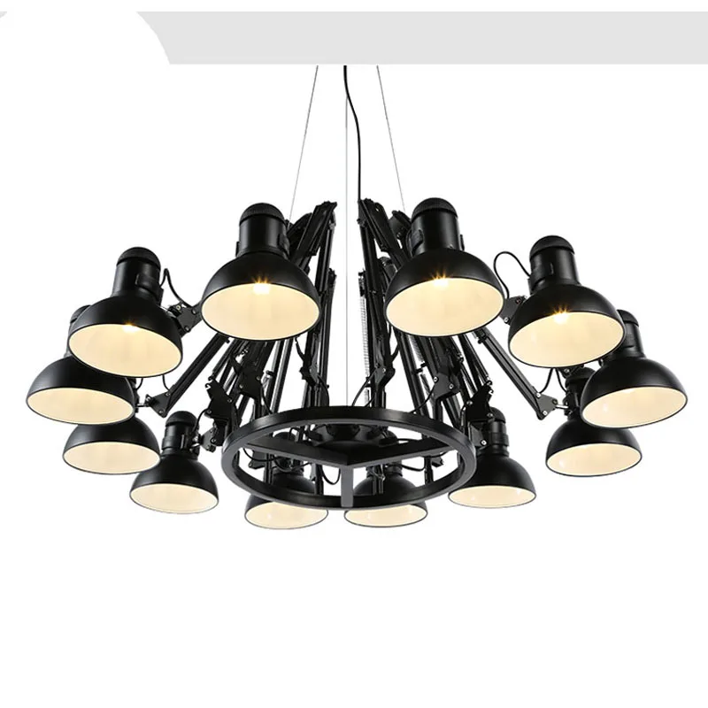 

American creative personality retro spider chandelier retractable iron office clothing store cafe living room restaurant led