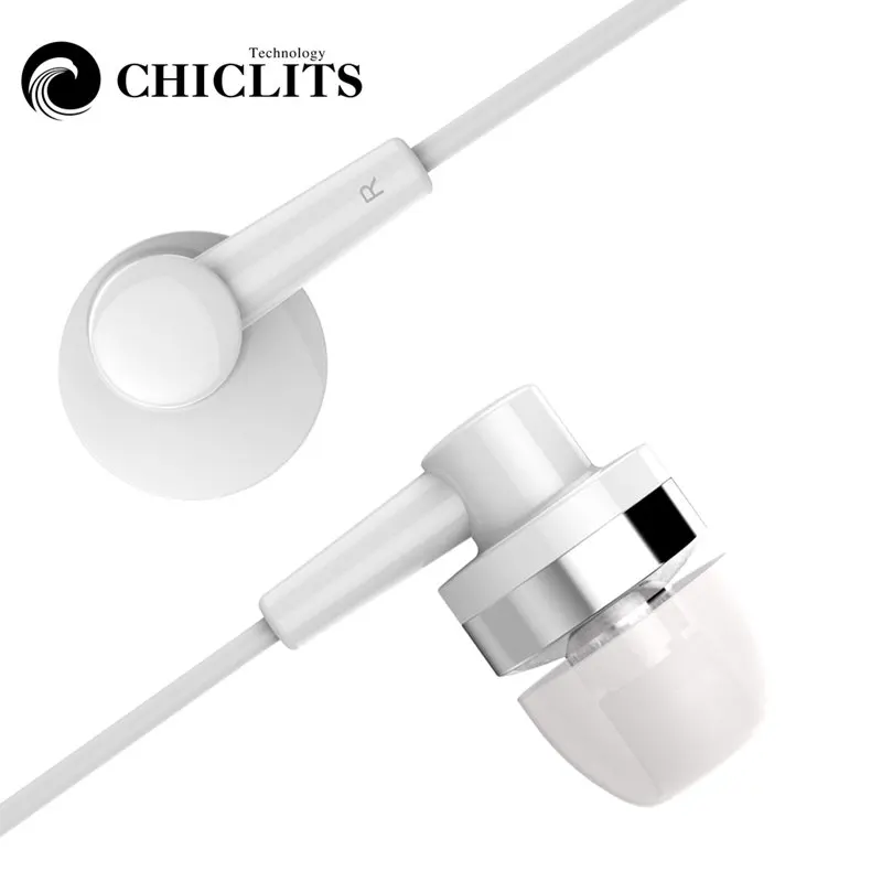 CHICLITS In-ear Earphone JD89 Black/White Round Wire Stereo With Microphone Professional Mini Headsets For Android IPhone MP3 |