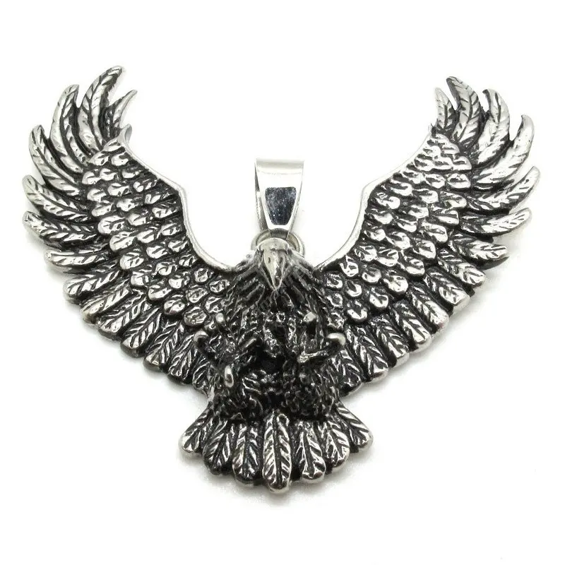 Wholesale Animal Power Eagle Pendant Chain Necklace Men's Silver ...