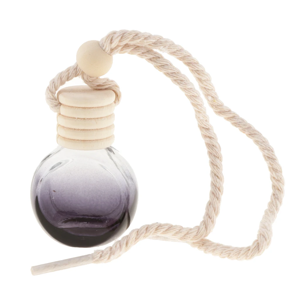 5 Pieces 10ml Empty Perfume Bottle Pendant Car Hanging Ornament Home Decor Round