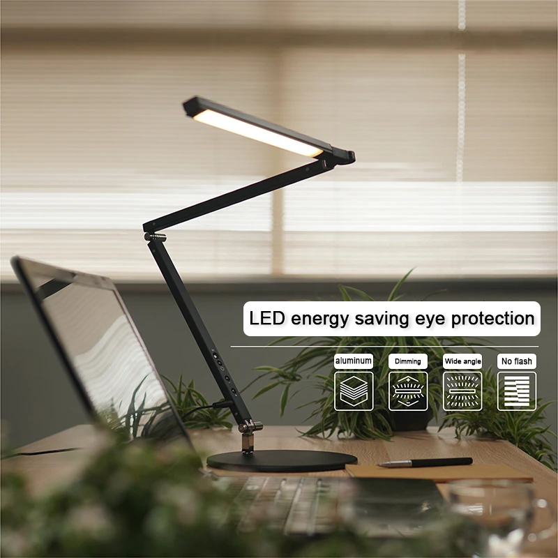 Lámpara de escritorio de manicura moderna, luz de escritorio de 8W para  dormitorio, tres colores, Control remoto de temperatura, ajustable,  luminaria de mesa|Lámparas LED de escritorio| - AliExpress