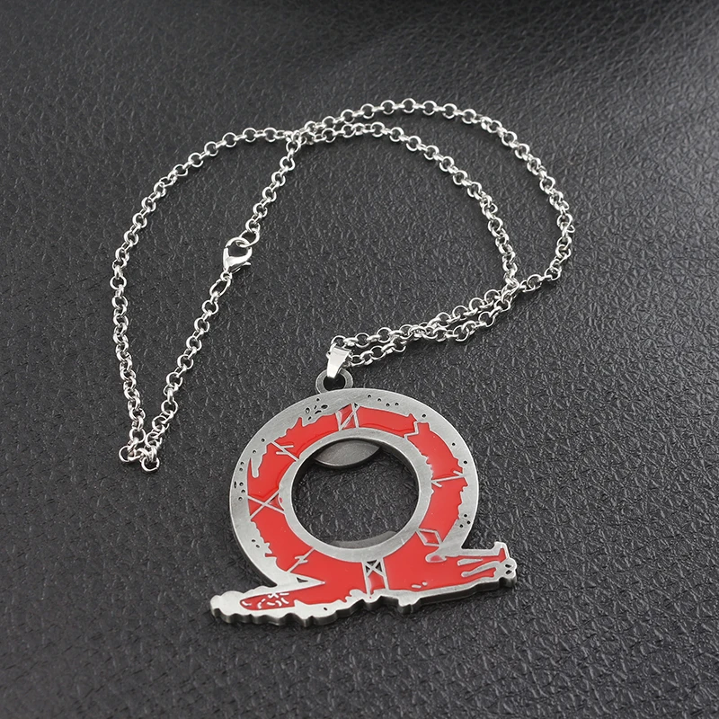 God of War Kratos PS4 Ares 4 Necklace Red Symbol Necklaces Pendants Link Chain Choker Women Men