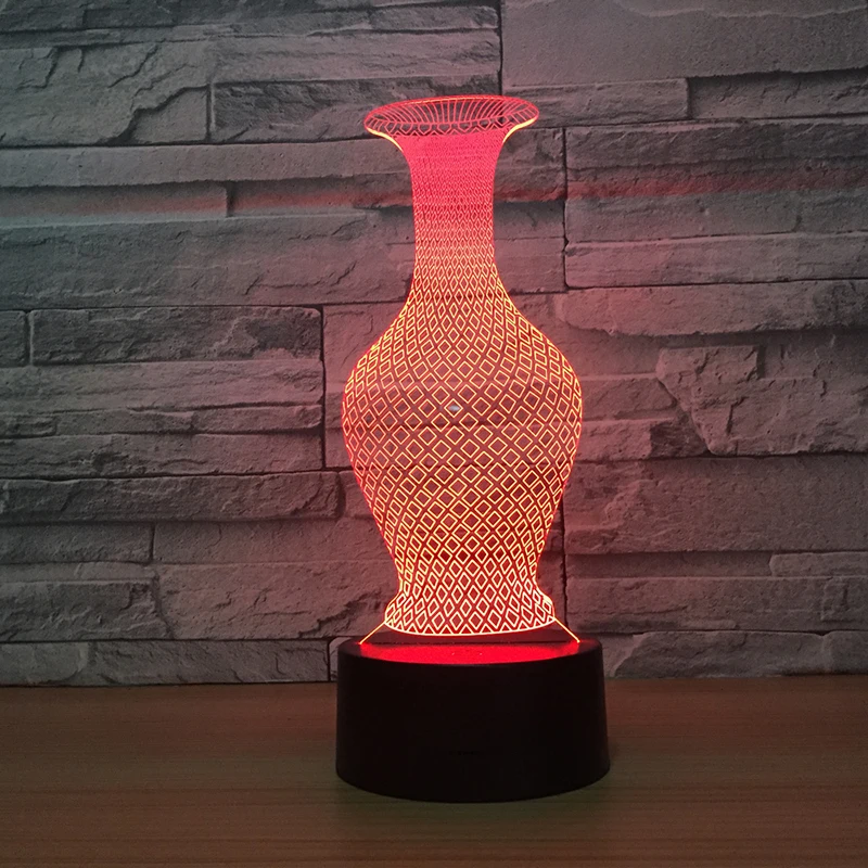 Live lamp. Ваза 3d. светильник led atmosphere lamp. visual light ночник. светильник напольный сам меняет цвет.