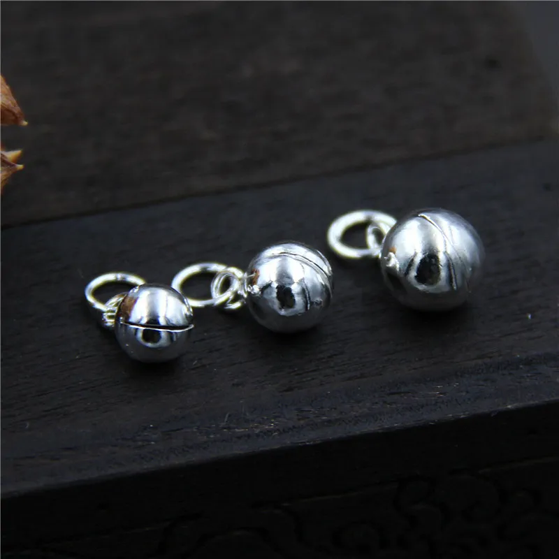 

Real 925 Sterling Silver DIY Bracelet Accessories 5/6/7MM Small Bell Fine Jewelry Findings